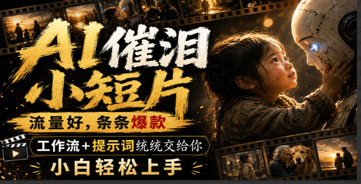 AI催泪小短片，流量好，条条爆款，工作流+提示词统统交给你，小白轻松上手