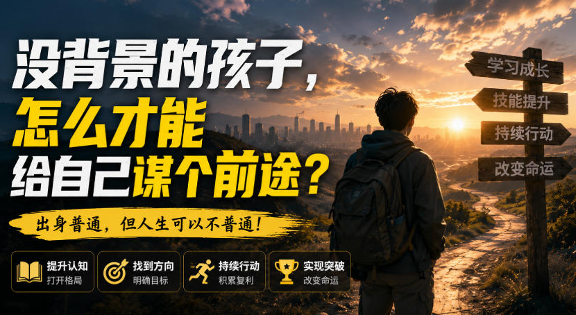 付费文章：没背景的孩子，怎么才能给自己谋个前途？