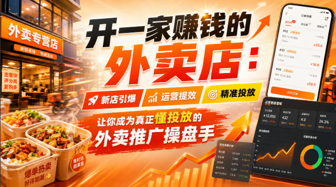 开一家賺钱的外卖店：新店引爆·运营提效·精准投放，让你成为真正懂投放的外卖推广操盘手