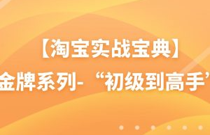 【淘宝实战宝典】金牌系列-“初级到高手”
