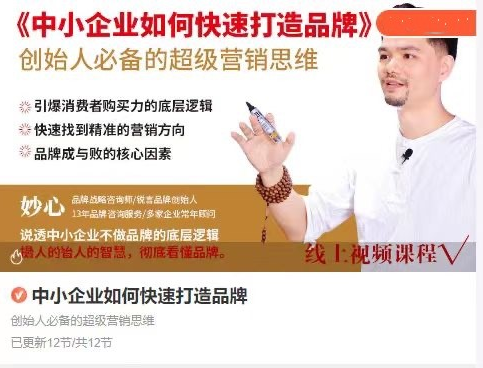 妙心－中小企业如何快速打造品牌，创始人必备的超级营销思维