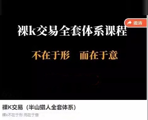 裸K交易(半山猎人全套体系)视频课 裸K不在于形而在于意