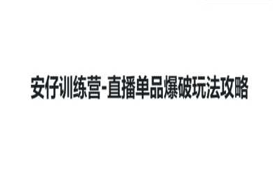 安仔-视频号直播间单品爆破 单品爆破玩法运营