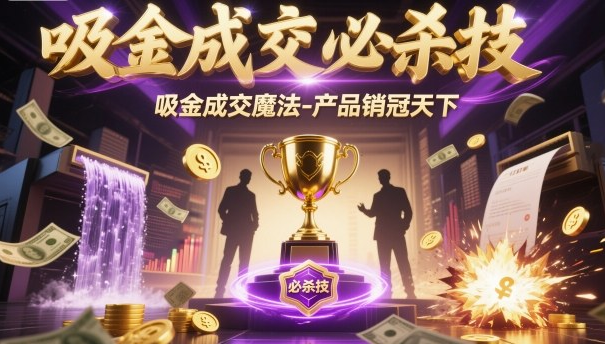 吸金成交必杀技，吸金成交魔法-产品销冠天下