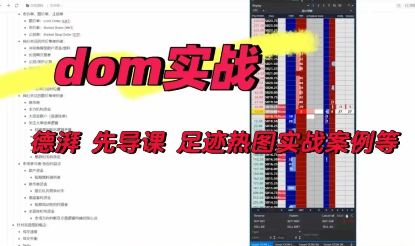 德湃订单流交易课程 德湃第三期订单流课程