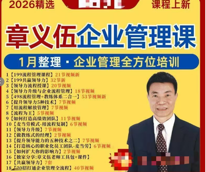 章义伍流程管理共赢领导力视频课程合集