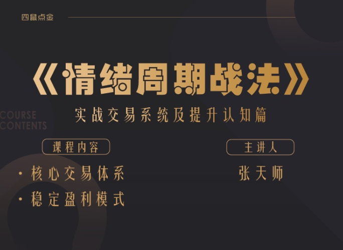 小鼠财经 四鼠点金《情绪周期战法》实战交易系统及提升认知篇